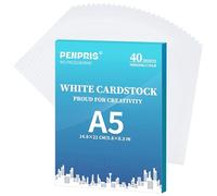 Cartoncino bianco da 300 g/m², 40 fogli formato A5, carta spessa 49,9 kg, carta spessa per fai da te, inviti, cartoline, biglietti da visita PAC01WH040