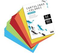 Cartoncino Colorato, Cartoncino A4 Colori Intensi Assortiti, Carta Colorata 180gr per Artigianato, Stampa di Documenti e Progetti Creativi, Carta Colorata A4 · m-office (x500, Assortito Intenso)