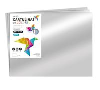 Cartoncino Colorato Metallizzato, Fogli Grandi 50x65 cm, Cartoncini 230g per Fai da Te, Progetti Creativi e Arte con Effetto Riflettente · m-office (25 fogli, argento)