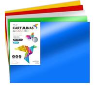 Cartoncino Colorato Metallizzato, Fogli Grandi 50x65 cm, Cartoncini 230g per Fai da Te, Progetti Creativi e Arte con Effetto Riflettente · m-office (125 fogli, assortimento)