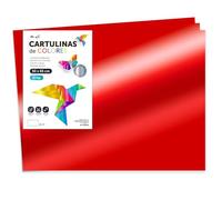 Cartoncino Colorato Metallizzato, Fogli Grandi 50x65 cm, Cartoncini 230g per Fai da Te, Progetti Creativi e Arte con Effetto Riflettente · m-office (125 fogli, rosso)