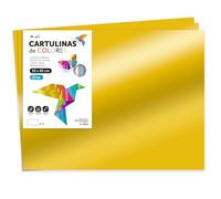Cartoncino Colorato Metallizzato, Fogli Grandi 50x65 cm, Cartoncini 230g per Fai da Te, Progetti Creativi e Arte con Effetto Riflettente · m-office (125 fogli, oro)