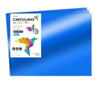 Cartoncino Colorato Metallizzato, Fogli Grandi 50x65 cm, Cartoncini 230g per Fai da Te, Progetti Creativi e Arte con Effetto Riflettente · m-office (125 fogli, blu)