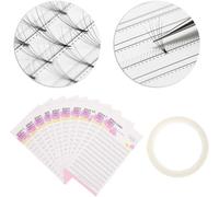 Cartoncino di carta per extension per ciglia finte, con nastro adesivo biadesivo, organizer per trucco per ciglia finte, per donne e ragazze, 10 pezzi