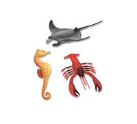 Cartone 6 set Tropical 3 animali marini da bagnetto 21 cm