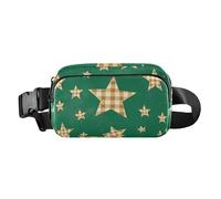 Cartone animato a scacchi plaid stelle verde alla moda marsupio marsupio per le donne uomini mini con cinghia regolabile per viaggi palestra lavoro bolsa para celular para, Cartone animato a scacchi