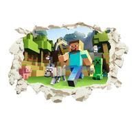 Cartone Animato Adesivi Murali, 40 x 60 cm Mine-craft Sticker da Muro Adesivi Murali da Gioco Giochi Adesivi da Parete 3D Cartone Animato Sticker da Muro per Camera da Letto, Soggiorno