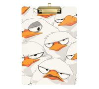 Cartone animato Anatra Bianco A4 Fisico Terapista Appunti Impermeabile Clip Board Impermeabile per Insegnante Portfolio Appunti Dimensioni 9 x 12