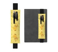 Cartone animato anatra regolabile in pelle portapenne Notebook Calendari Tablet Case - Fascia elastica segnalibro e matita titolare