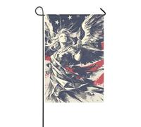 cartone animato Angelo 4 luglio Giorno dell'Indipendenza bandierine banner esterno per esterno per la decorazione del patio 30,5 x 45,7 cm su entrambi i lati