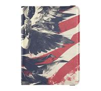 Cartone animato angelo 4 luglio giorno dell'indipendenza in pelle impermeabile porta passaporto per viaggio Vaccino Card Holder Cover Combo Travel passaporto portafoglio con slot per carte di
