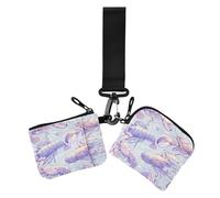 Cartone animato Animale Aragosta Viola Chiaro Portamonete da donna Custodie per carte di credito Sottile Staccabile Porta Soldi con Cerniera Tasca portamonete per le signore 2 Pz monedero para