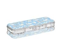 Cartone animato Animale Granchio Cielo Blu Estate Progettato Cancella Matita Box Doppio Deck Penne Marker Case Per Cancelleria Con Coperchio