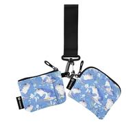 Cartone animato Animale Rospo Cielo Blu Delle Donne Casi di Carte di Cambiamento Del Raccoglitore Sottile Portatile Portachiavi Portafoglio Cambiamento Borsa con Cinturino da Polso per Le Donne 2