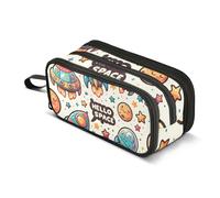 Cartone animato astronave carino astronave con la parola astuccio, grande capacità portapenne per ragazzi ragazze 3 scomparti astuccio per studenti cancelleria organizzatore pennarello caso per scuola