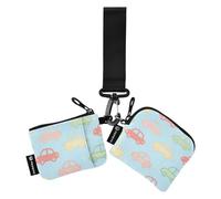Cartone animato auto blu donne custodie per carte di credito titolare di cambio carino moda porta carte d'identità protezione con portachiavi per le donne 2 confezioni tarjetero para Credit