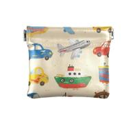 Cartone animato Auto Colorate Navi e Aerei Moda Donne In Pelle Moneta Borsa Comodo Trucco Borsa Cambiamento Borsa per le Donne monedero para cambio