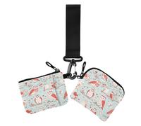 Cartone animato Barred Owl Red Casi di carte di cambio delle donne di dimensioni compatte Organizzatori di denaro da donna con cinturino da polso per ragazze 2 confezioni tarjetas de crédito para