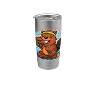 Cartone animato Beaver Burger Diga Bicchiere termico in acciaio inox doppia parete
