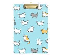 Cartone animato blu gatto A4 appunti terapia fisica colorato appunti acrilico carino per studenti ragazze bambini insegnante appunti Dimensioni 9 x 12
