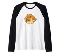 Cartone Animato Burger di Pesce Palla Maglia con Maniche Raglan