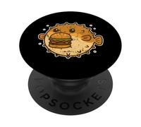 Cartone animato Burger di pesce palla PopSockets PopGrip Adesivo