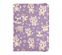 Cartone animato Cane con Zampe Viola Viaggio Portafoglio in Pelle Porta Passaporto Impermeabile Coperture per il Passaporto per Le Donne Viaggio Must Haves Accessori
