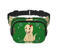 Cartone animato cane su erba modello trendy alla moda marsupio unisex viaggio sport messenger bag