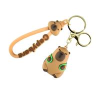 Cartone animato Capybara Keychain - 3,6 cm Guinea Pig Pendant with Soft Rubber Alloy, Vivid Expressions Smooth Touch Strawberry Turtle Style | Cute Animal Key Ring Gift For Children Friends Colleagues