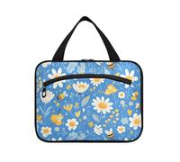 Cartone animato carino ape fiore appeso borse per le donne con gancio, design compatto appeso borse da toilette per signore kit da toilette de para Mujer L