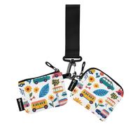 Cartone animato Carino Auto Veicolo Girasoli delle Donne Sacchetti di Moneta Titolare di Carta Sottile Piatto Soldi Organizzatori con Cinturino da Polso per Lady 2 Pcs Mujer para