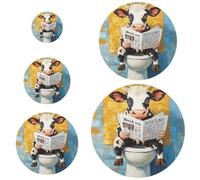 Cartone animato carino bianco mucca lettura giornale 5 pz coperture per ciotole lavabili in 5 dimensioni ciotole coperchi pane lievito madre coperchi per lievitazione cibo frutta avanzi