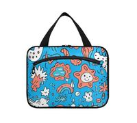 Cartone animato Carino Blu Mostro Graffiti Hanging Bag per Viaggiare con gancio, Designer Compatto Kit da barba Borse per gli Uomini per papà Camping bolso de para Mujer L
