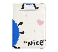 Cartone animato carino blu mostro in pelle porta passaporto cover per viaggio portafoglio combo passaporto copertura per gli uomini ultra sottile, Cartone animato carino mostro blu, 1 size