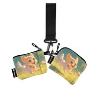 Cartone animato carino cane bianco donna doppio portafogli porta biglietti da visita minimalista portamonete borsa portafoglio con cerniera tasca portamonete per donna 2 pezzi Recto Verso