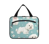 Cartone animato Carino Cane Dolce Bianco Appeso Borse per Viaggiare Donne con gancio, Designer Essenziale Kit di Rasatura Borse per gli Uomini per le Donne Viaggio Palestra bolso para maquillaje L