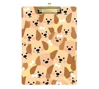 Cartone animato Carino Cane Marrone Paziente Appunti Hard Board per il Primo Anno Insegnante Must Haves Dimensioni 9 x 12.5 Tabla para escribir con Clip