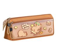Cartone animato carino Capybara Multi-Layer Astuccio, Studente Cancelleria Organizzatore Matita Bag