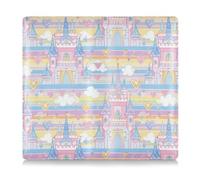 Cartone animato carino colorato castello fiaba in pelle auto registrazione e assicurazione titolare titolare veicolo vano portaoggetti organizzatore per ID, patente di guida, chiavi informazioni di