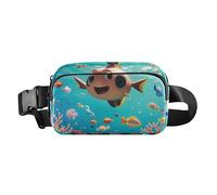 Cartone animato Carino Colorato Pesce Corallo Trendy Cross Body Bag Belt Pack per Uomo Donna Grande Capacità con Cinghia Regolabile per Viaggi Palestra Lavoro mochilas para hombres de cintura, Carino