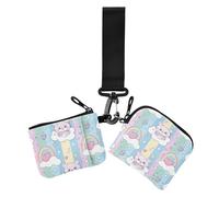 Cartone animato Carino Colore Orso Portafogli da Donna Custodie per Carte Mini Moda Portafoglio per Carte Organizzatore di Soldi con Tasca con Cerniera per Le, Orso di colore carino del fum, 1 size