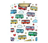 Cartone animato Carino Colorful Bus A4 Appunti Metallo Impermeabile per Calcio Camion Driver Dimensioni 9 x 12