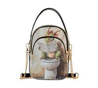 Cartone animato carino drago verde legge il giornale borse da viaggio a tracolla alla moda per le donne con multi tasche borse da donna per le madri