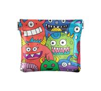 Cartone animato Carino e Colorato Mostri di Modo Delle Donne di Cuoio Della Moneta Della Moneta Della Borsa Impermeabile Trucco Borsa Cambiamento Borsa