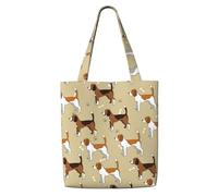 Cartone animato carino e intelligente Beagle animale domestico,Borse della spesa riutilizzabili, borse per la spesa, borsa a tracolla in tela di grande capacità