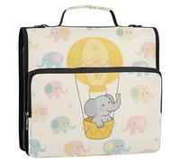 Cartone animato carino elefante grigio 3,8 cm 3 anelli organizzatore raccoglitore con cinghia facile da trasportare raccoglitore documenti organizzatore per scuola media Carpeta del organizador