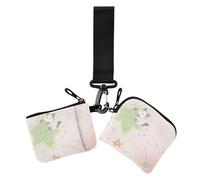 Cartone animato carino gattino terra portamonete da donna porta carte piccole organizzatori di denaro staccabili con cinturino da polso per signora 2 pezzi, Cartone animato carino gattino terra, 1