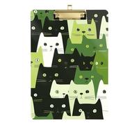 Cartone animato carino gatto nero verde stile minimalista A4 Speech Pathologist Appunti acrilico carino per classe 5th Grade essenziale per insegnanti Dimensioni 9 x 12