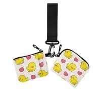 Cartone animato Carino Giallo Anatra Amore Donne Portamonete Portamonete Custodie per Carte Piccoli Organizzatori di Denaro Portatile con Portachiavi per, Cartone animato carino giallo anatra amore, 1