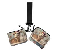 Cartone animato carino giallo bagno cammello portamonete da donna porta carte piccolo portatile portafoglio portachiavi con tasca con cerniera per lavoro viaggi 2 pezzi, Cartoon carino giallo